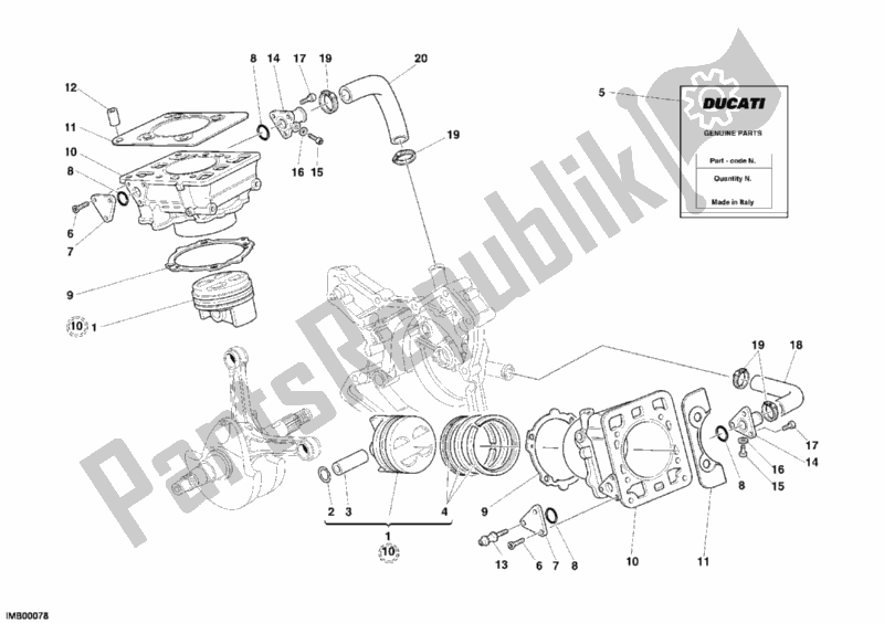 Alle onderdelen voor de Cilinder - Zuiger van de Ducati Sport ST4 S ABS USA 996 2005